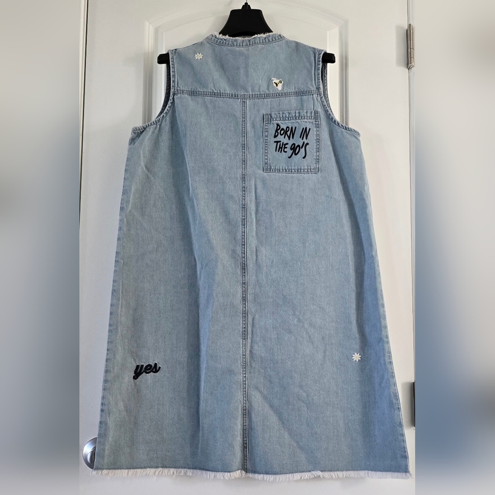 Rare Lee Cooper Jeans London Born In‎ The '90s Denim Shift Dress Women's Size L